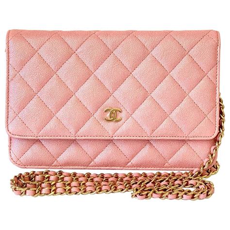 chanel pink iridescent wallet|chanel wallet original price.